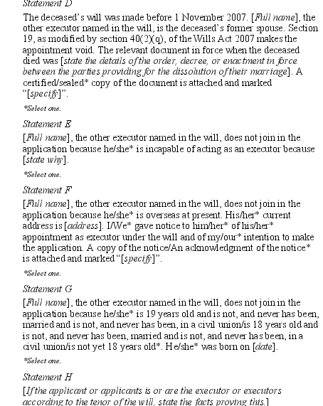 Form 51 Affidavit for obtaining grant of probate. 