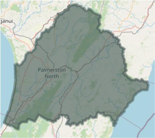Map of Manawatū area