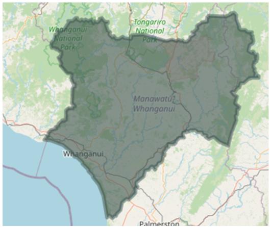 Map of Whanganui area