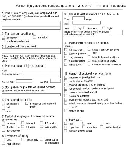Questions 1-12 relating to this form
