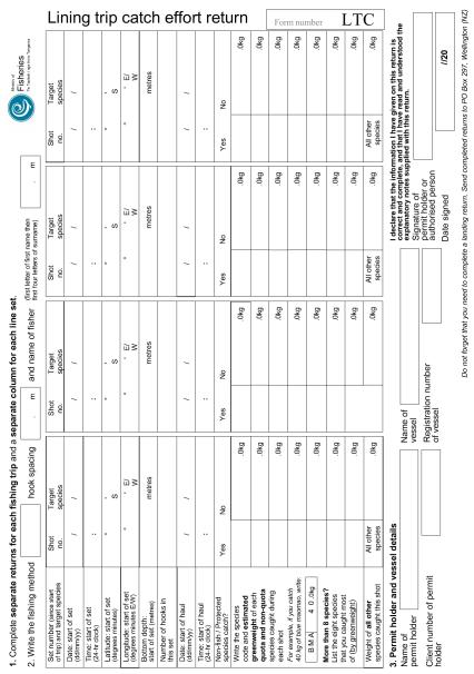 Lining trip catch effort return