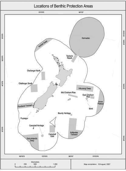 Map of benthic protection areas