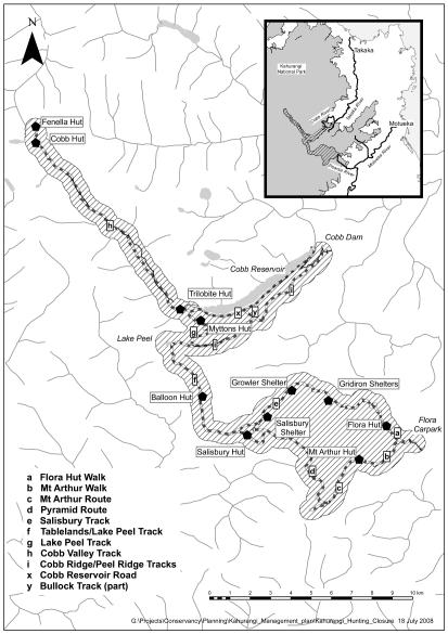 Map of hunting closure areas
